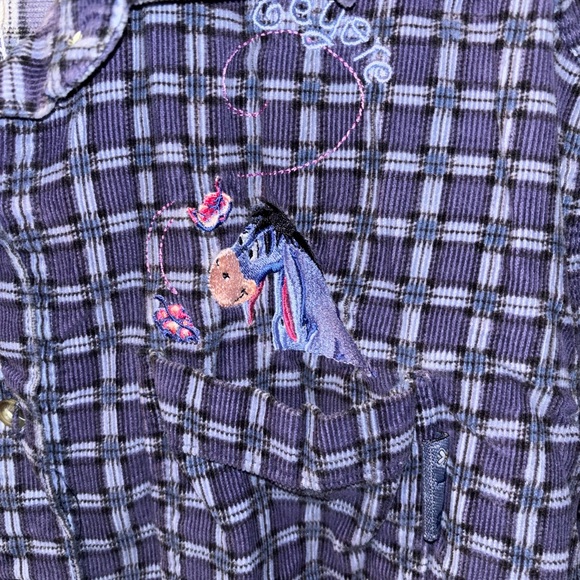 Vintage 90’s Disney Men's Winnie the Pooh Eeyore Purple Button Down Shirt Size S - Picture 4 of 6